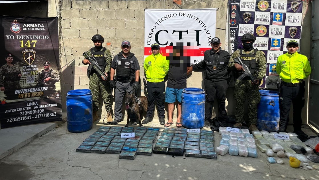 En el municipio de Galapa, departamento de Atlántico, Armada Nacional desmantela centro de acopio y distribución de drogas